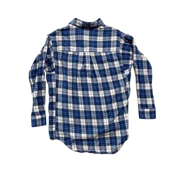 Women's Lauren James Boyfriend Flannel button up shirt. Blue Plaid. Size Small. - Picture 5 of 5